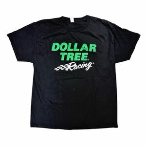 Dollar Tree Racing Black Hanes Crewneck T-shirt size large